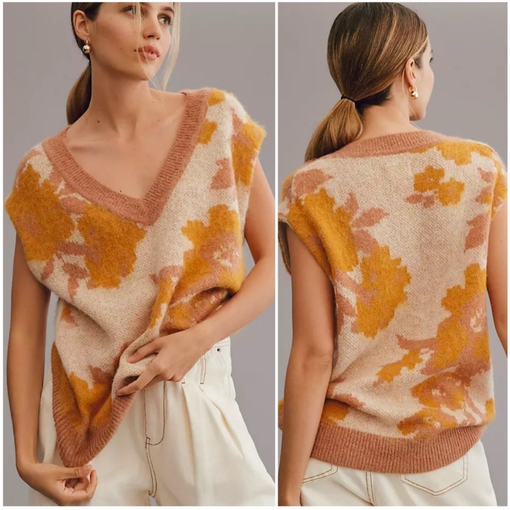 Anthropologie Maeve Sweater Vest Size L